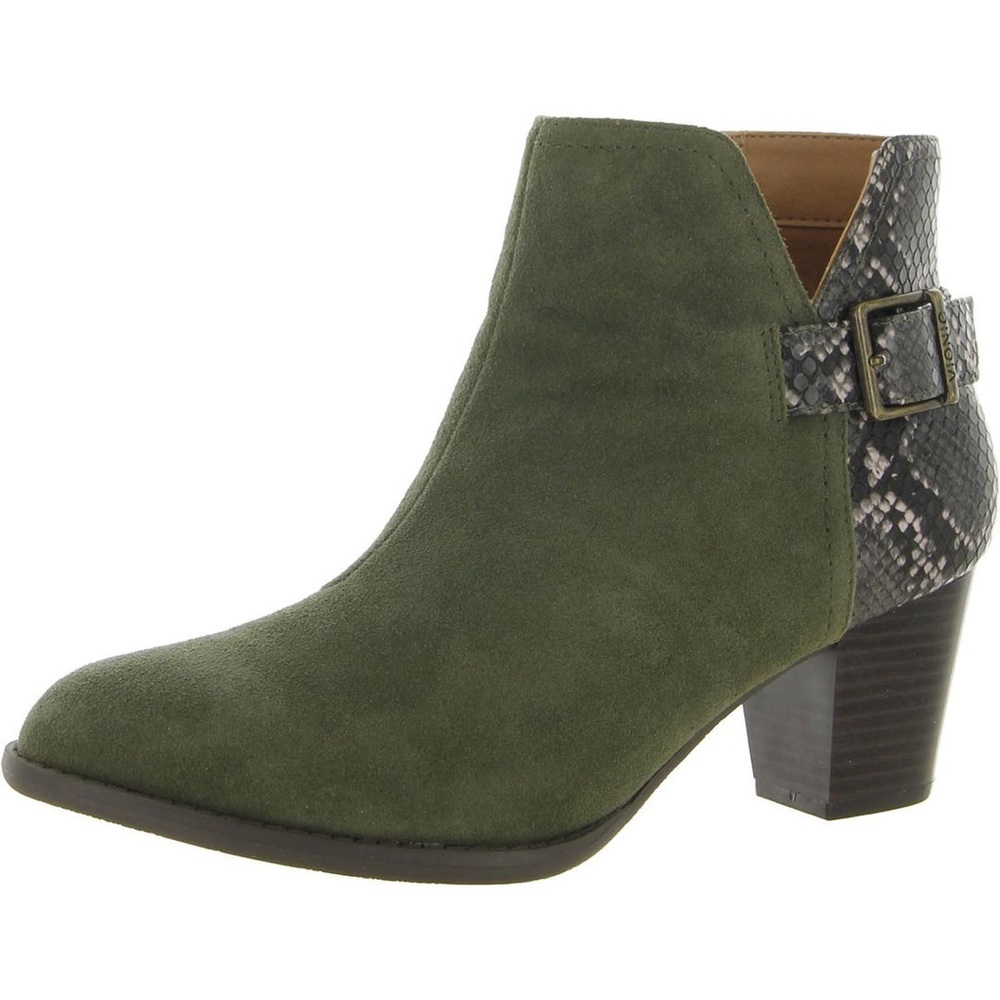 Vionic Naomi Suede Faux Snakeskin Boots Size 6.5
